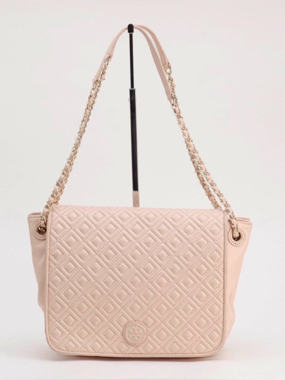 Tory Burch Fleming Soft Convertible Shoulder Bag Blush Pink Quilted Leather